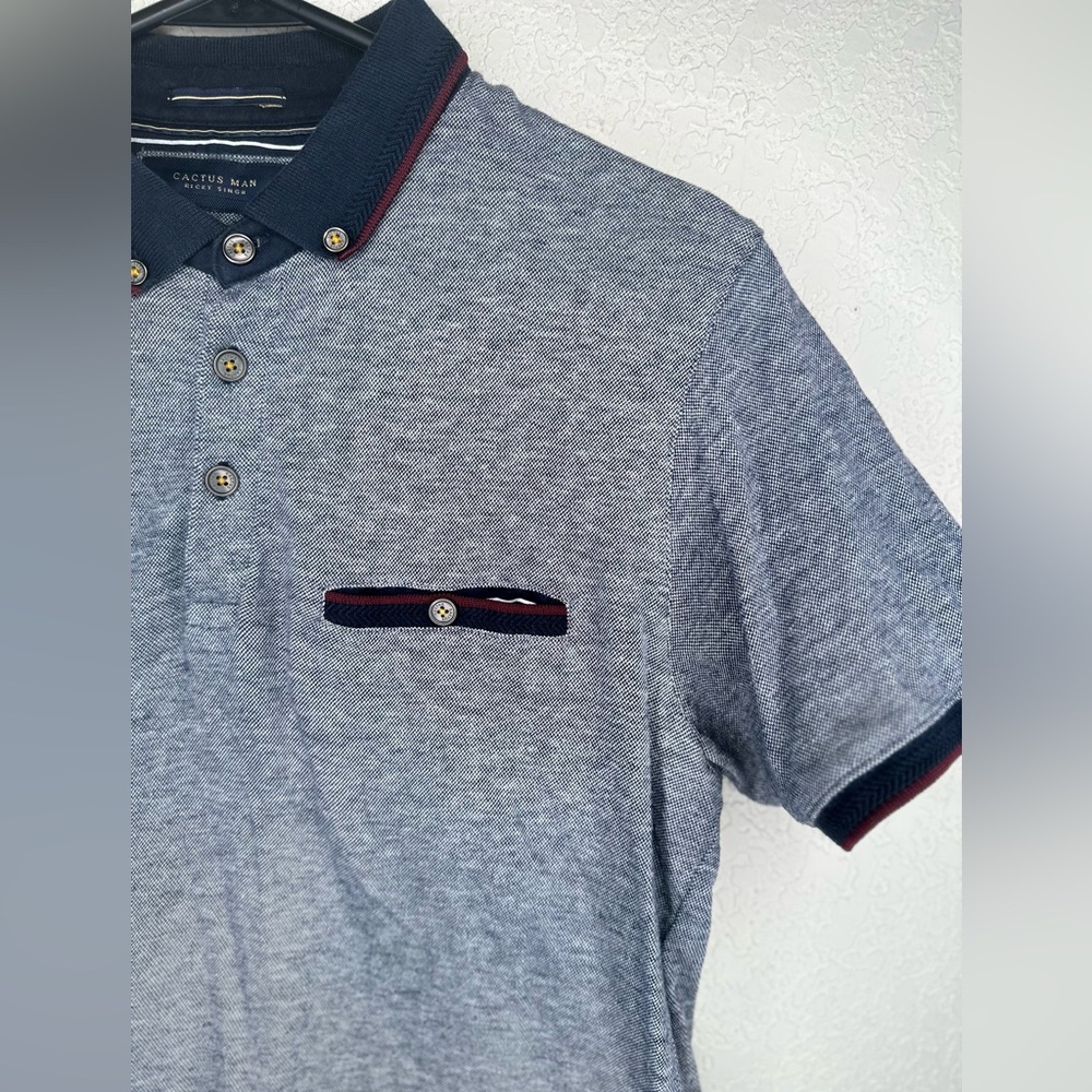 Cactus Man Blue Small Slim Polo